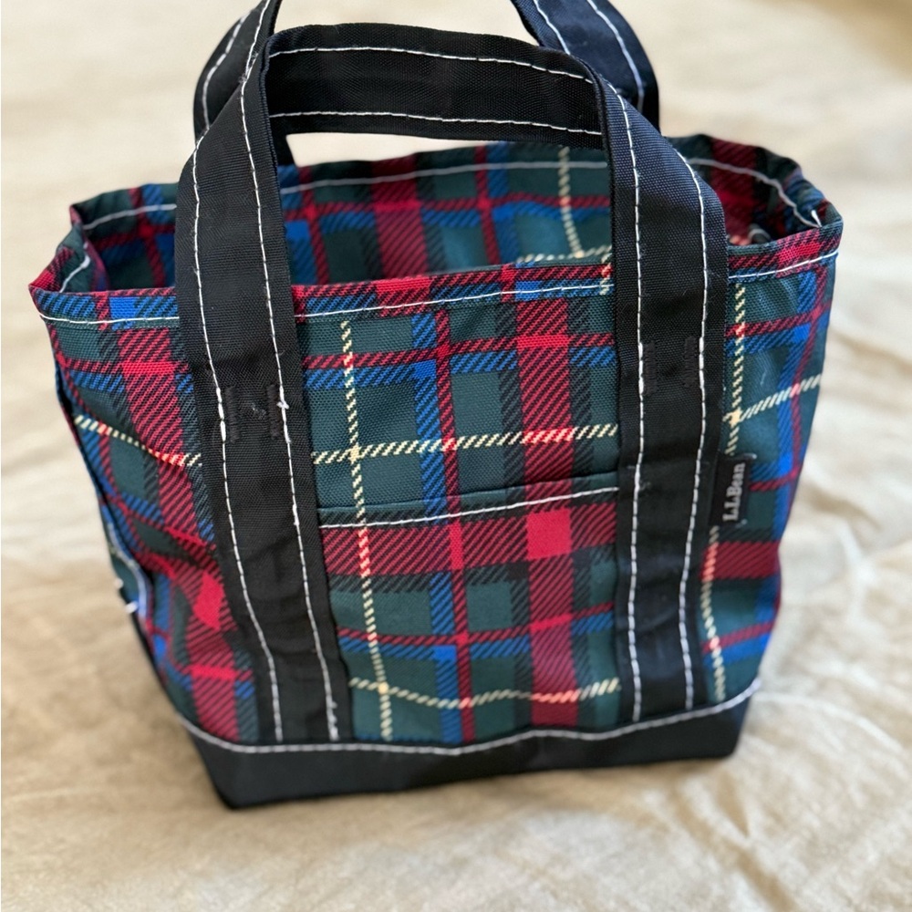 L.L. Bean Mini Small Everyday Plaid Nylon Tote